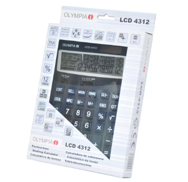 Olympia Desktop Calculator 12 Digits, LCD-4312, Steel Blue