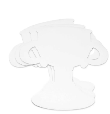 Pack of 3 Pieces Artmate Peelable Trophy Shape Canvas Sticker, Self Adhesive Canvas, Primed White Colour - JISTJIPCS-8-3