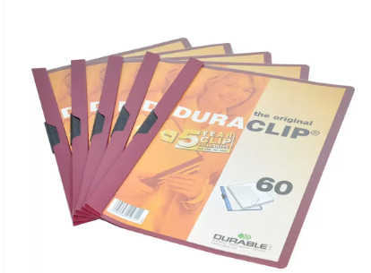 25-Piece Durable Duraclip File A4 Size, Dark Red Colour - DUPG2209-31