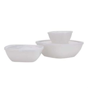Royalford 3Pcs Bowl Set With Air Tight Lid - Polymer - Multicolor - 3 Piece Bowl Set - 6294016425733
