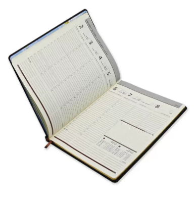 FIS Golden Executive Diary 2023 Arabic/English/French (1-Week at a glance) Italian PU Cover, Dark Brown - FSDI36AEG23DBR