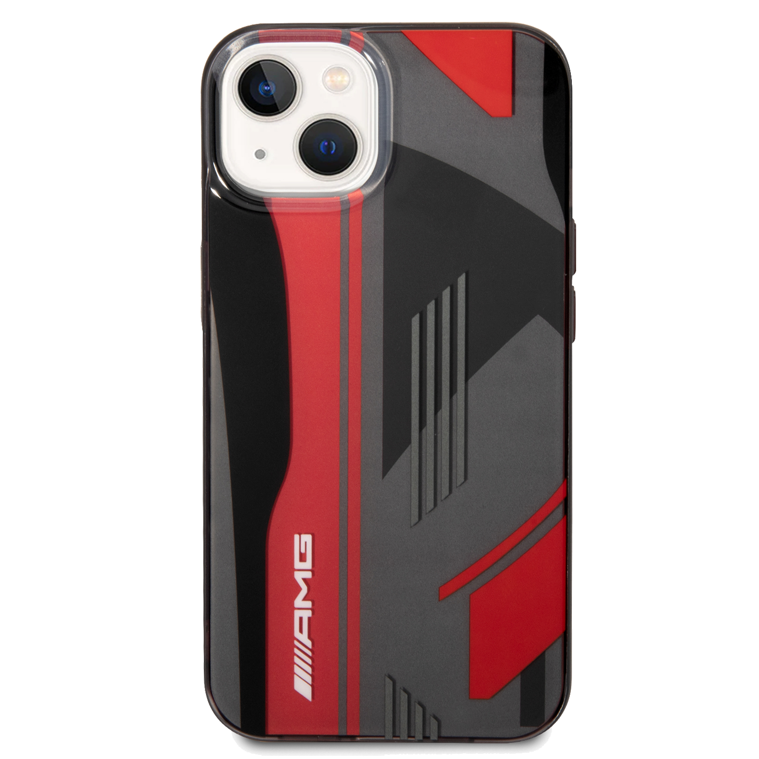 AMG Transparent Double Layer Case Expressive Graphic Design For iPhone 14 - Black/Red