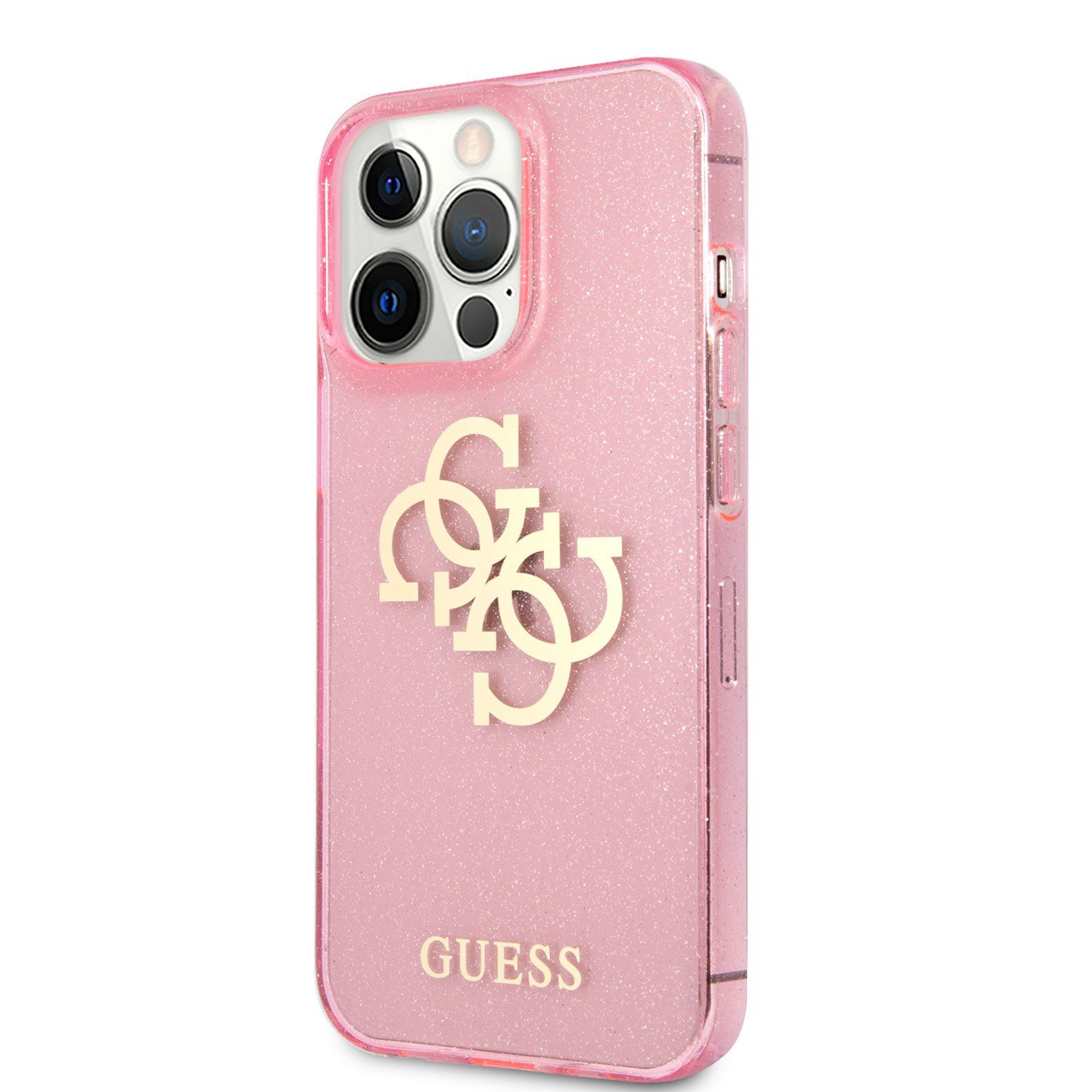 Guess TPU Full Glitter Cases 4G Logo For iPhone 13 Pro (6.1") - Pink
