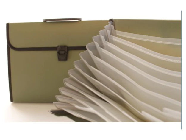 Deli Expanding Case A4 Assorted Colors 12 Divisons