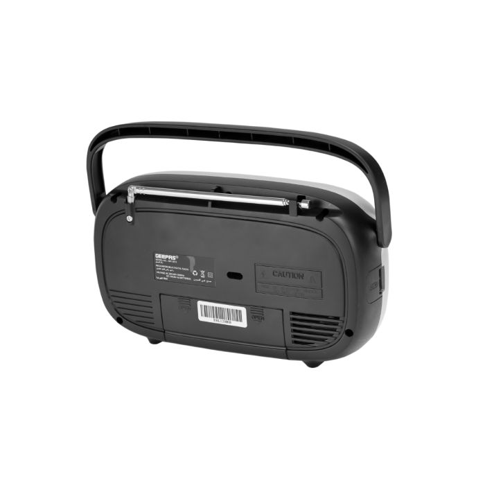Geepas Rechargeable Digital Receiver/ Radio - FM/AM Radio With 2 Headphone Socket | Enhanced Portable & Timer Auto Start, Digital Display With High Sensitivity Sound | Ideal For Indoor And Outdoor Use
