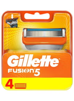 4-Piece Fusion5, Razor Blades, Orange/Silver