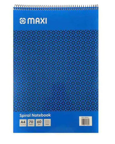 Maxi A4 Ruled Notebook 70 Sheets Blue