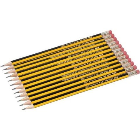 FiIS HB No.2220 Pencils with Eraser (12 Pcs of Pack)