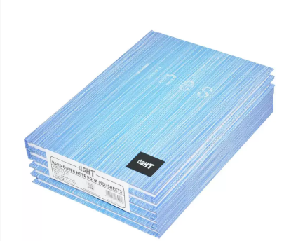 5-Piece Light Hard Cover Notebook, Single Ruled, (100 Sheets), A5 Size - LINBA51601
