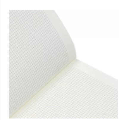 FIS Pvc Soft Cover Note Book, Size A4 5mm Square with Border 80 Sheets, White - FSNBPV5MMA480WH