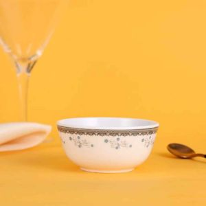 Royalford Melamineware 325" Bowl Floral - Melamine - White