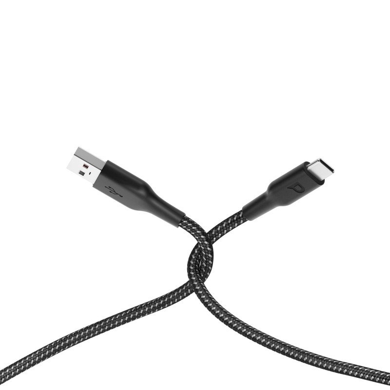 Powerology Braided USB-A to Type-C Cable 1.2M - Black