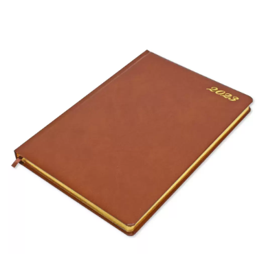 FIS 2023 Golden Diary A4 English Bonded Leather 1-Side Padded Maroon - FSDI45EGB23BR