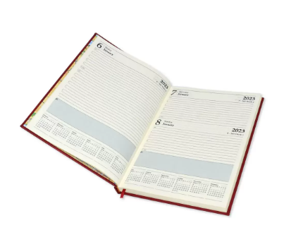 FIS A4 Diary 2023 English (Saturday & Sunday Combined) Maroon - FSDI48EP23MR