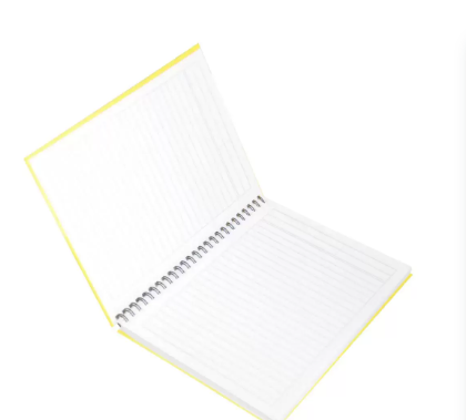 FIS Pack of 5 Spiral Hard Cover Notebook 9X7 Inches (22.86 X 20.32 CM) Single Line,With Border,100 Sheets-Lemon -FSNBS97NA210