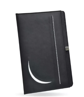 Bill Folders Black Color, Italian PU Covers, Round Corners & Pen Holder, 175 x 245 mm - FSCLBFPHBK