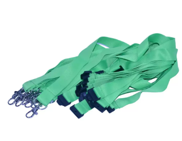 10-Piece FIS Neon Flat Lanyard Green with Metal Hook & Safety Buckle, 2X90cm - FSNASNGR/10