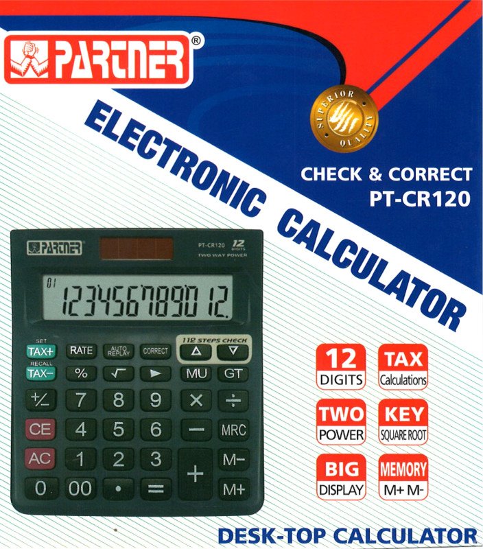 Partner Electronic Calculator PT-CR120 12 Digits