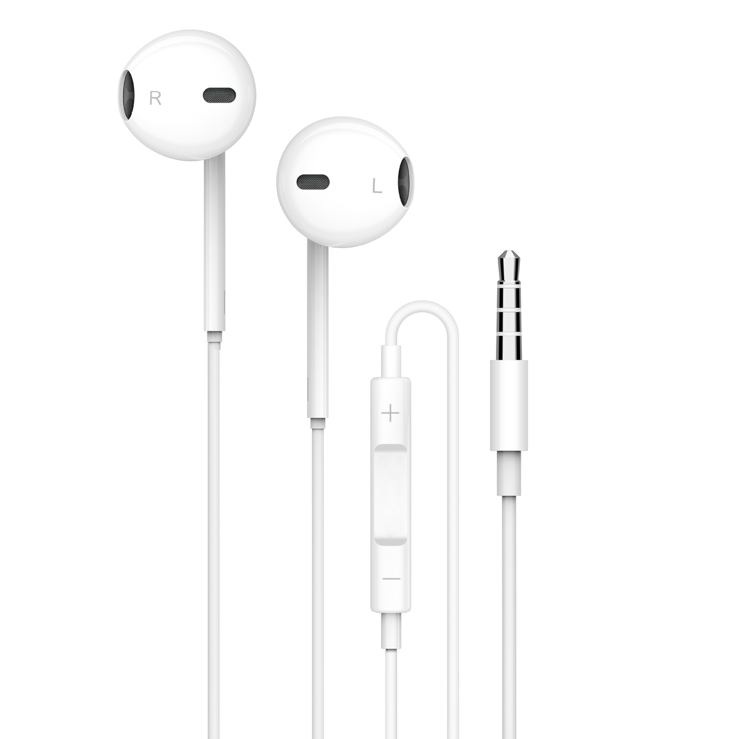 Porodo Soundtec Stereo Earphones 3.5mm with High-Clarify Mic - White