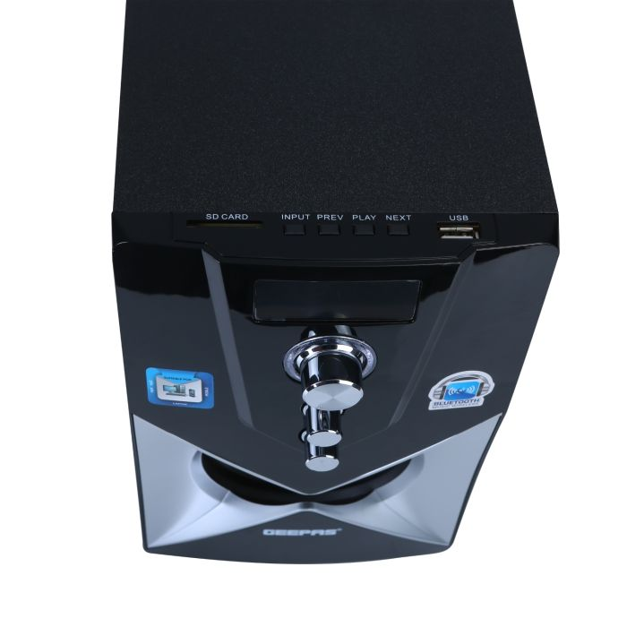 Geepas 2.1 Multimedia Speaker, 20000 Watts Peak Power, Powerful Woofer| USB, Bluetooth & Multiple-Devise, Multiple Devise Inputs (Pc, Ps4, Xbox, Tv, Smartphone, Tablet, Music Player)