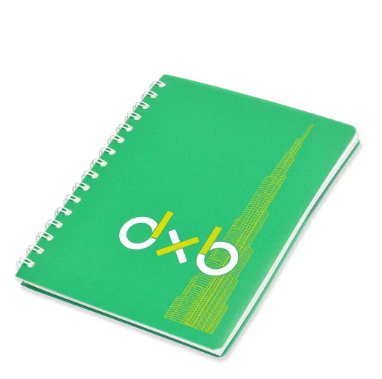 FIS Executive Spiral PP Soft Cover Notebook, 80 gsm, 80 Sheets with 15 cm PVC Scale Single Ruled With Border, 2 Punch Holes, Micro Perforated With a Cut-Out, Green Color, A5 Size - FSNBSA5PPGR