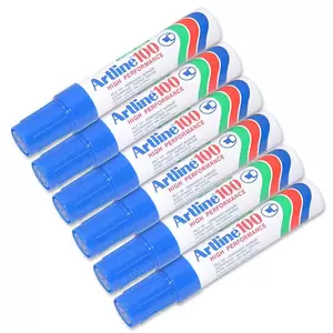 Artline Jumbo Marker, Pack of 12, Ek-100 7.5-12.0 Water Proof, Blue - ARMK100XFBL