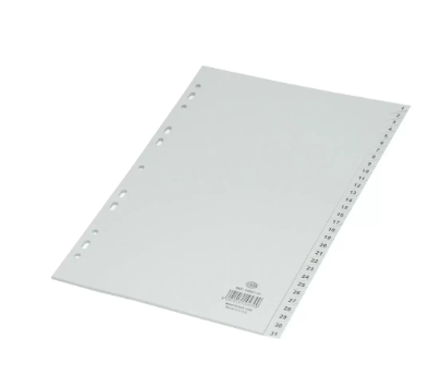 FIS Grey PP Divider, (1-31) English, A4 Size - FSDV1-31