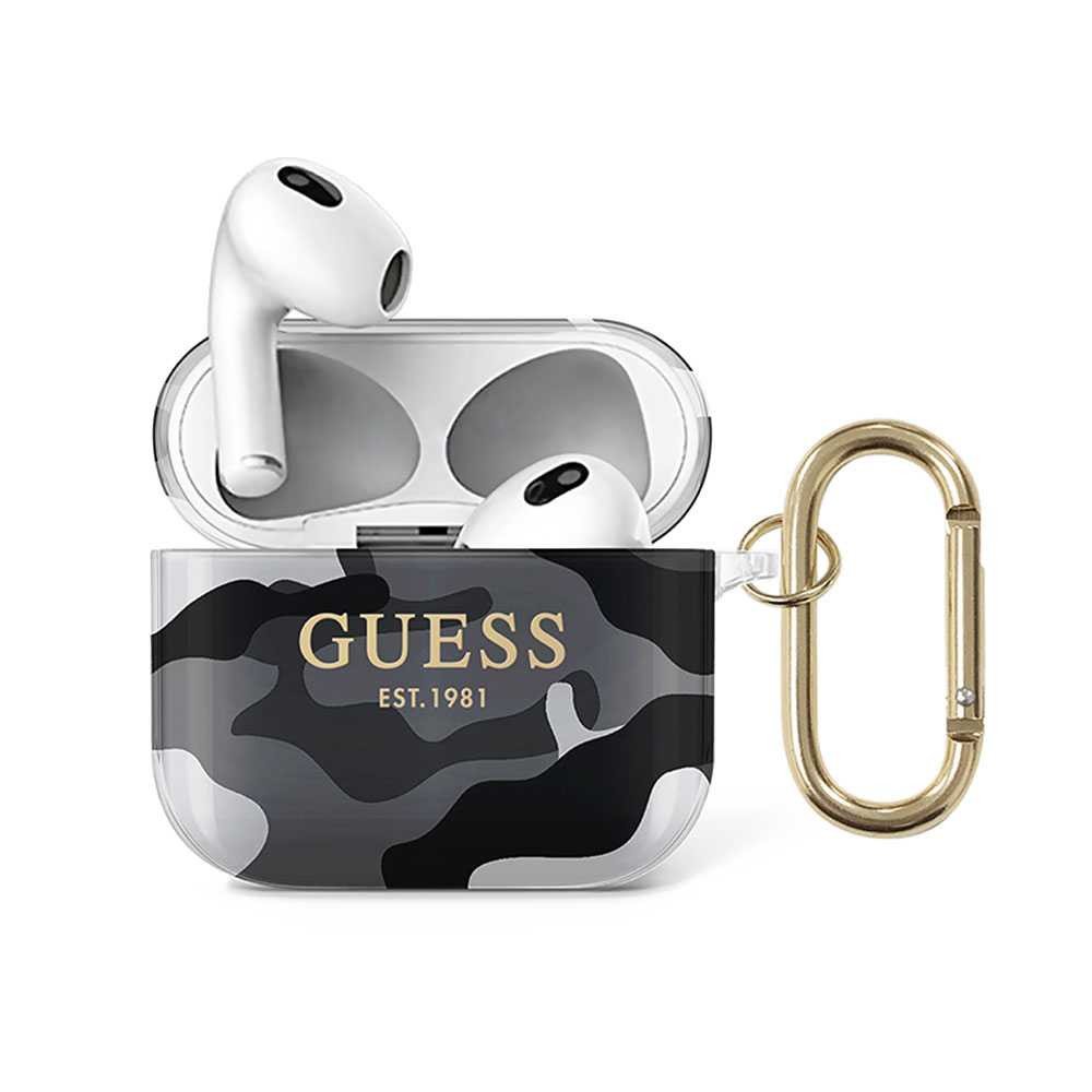 Guess TPU Shinny Camouflage Case for Airpods 3 - Black