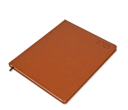 FIS Executive Diary 2023 English/French (1-Week at a glance) Italian PU Padded, Cover, Brown - FSDI35EP23BR