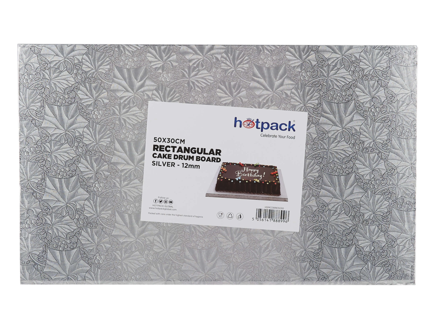 Cake Drum Board Rectangle Silver