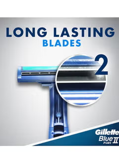 Blue II Plus, Mens Disposable, Razors 10+4 Count