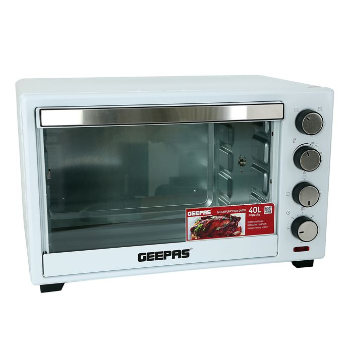 Geepas 1600W Electric Oven With Rotisserie & Convection - 40L, 4 Heat Setting & Temperature Setting Upto 250C With 60 Minute Timer | Ideal For Bake, Grill, Toast, Grill & More