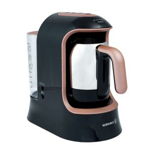 Korkmaz Kahvekolik Coffee Machine & Rosa - Stainless Steel - Black
