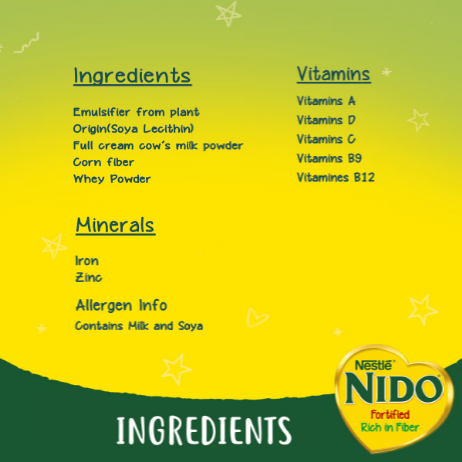 Nestlé Nido Fortified Milk Powder Rich in Fiber Pouch 750g