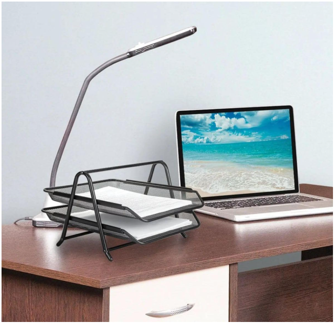 Partner 2-Tier Metal Mesh Document Tray Black