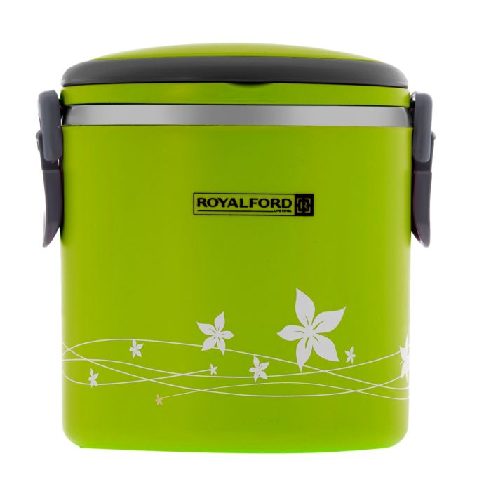 Royalford RF5650 1800ml Lunch Box - Leak Proof & Airtight Lid Food Storage Container - High Quality Stainless Steel Inner, Durable, Non-Toxic And Extended Fastening Lid Design - Portable And Dishwashe