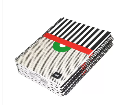 LIGHT Pack of 5 Spiral Hard Cover Notebook, Single Line, Size A4, 100 Sheets - LINBSA41709