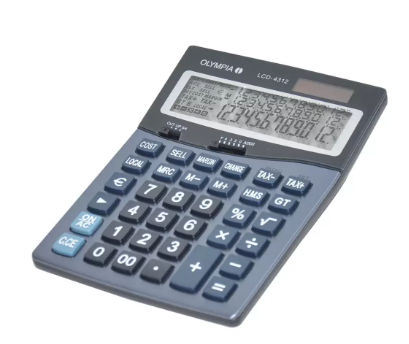 Olympia Desktop Calculator 12 Digits, LCD-4312, Steel Blue