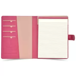 FIS Folder Italian PU Cover with Writing Pad, Ivory Paper, Single Ruled, 80 Sheets with Gift Box, Maroon Color, 24 x 32 cm - FSGT2535PUPMR