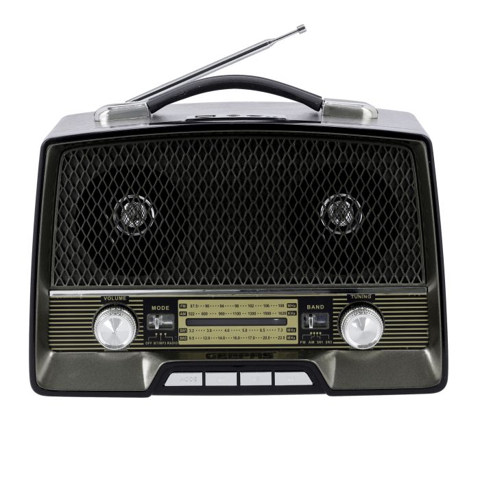 Rechargeable Radio With Bluetooth, 3-Band Radio, GR13016 | AUX Input | Rechargeable Battery Radio | AC/ DC Operation | BT/ FM/ MP3/ USB/ TF Card