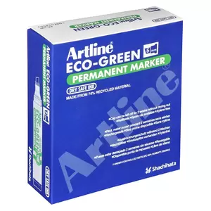 Artline Eco-Green Whiteboard Markers 2.0mm, Pack of 12 Pcs, Green Color, Polyester Fibre Tip, Bullet Style - ARMKEK-527GR