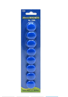 FIS Colored Magnet, Non Transparent Blue Color, Pack Includes 3 Sets (20mm set, 30 mm set, 40 mm set) -FSMI203040BL/3