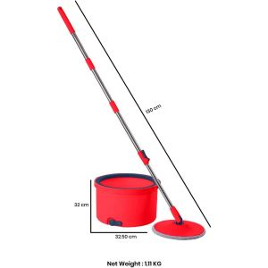Royalford Spin Mop Bucket 25Ltr - Polypropylene - Red - 25 LITER