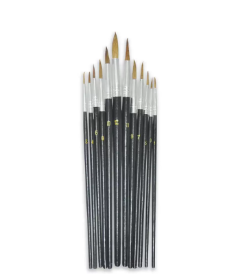 Artmate Artist Brushes Round - 12 Pieces, Jiab253-12