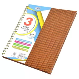 FIS Italian PU Spiral Cover University Books, 120 Sheets, 3 Subject, 8.5 x 11 Inch Size - FSUBPU3SBRD3
