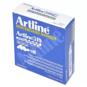 Artline White Board Marker Broad Pack of 12, Dry Safe, Red, 519 - ARMK519RE