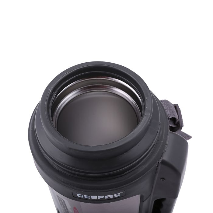 Geepas Vacuum Flask, 1.8L | Stainless Steel Vacuum Bottle Keep Hot & Cold Antibacterial Topper & Cup - Perfect For Outdoor Sports, Fitness, Camping, Hiking, Office, School