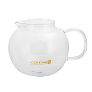 Royalford Glass Tea Pot With Strainer - Glass - Clear - 1200 ML