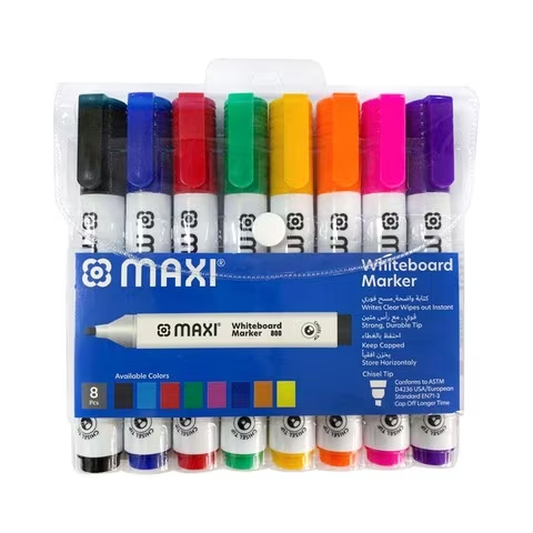 Maxi Chisel Tip White Board Marker Set 8 count