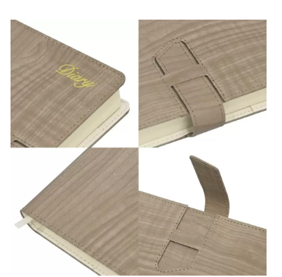 Fis 2024 A5 Diary English Vinyl Hard Sewn Cover Beige -FSDI80E24BG